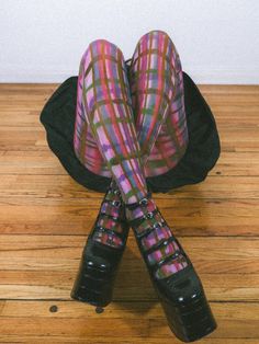 Hand-Dyed Plaid Tights – Infinite Fun Tights Outfit, Saltburn Outfits, Unique Tights, Candy Outfit, Fun Tights, Plaid Tights, Colorful Tights, Maximalist Outfits, Funky Tights