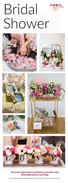 a collage of photos with flowers and cakes