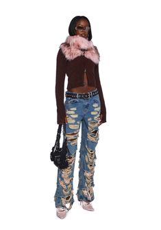 This scarf has a fuzzy faux fur construction with an adjustable vegan leather buckle closure. White Faux Fur Scarf, Pink Fur Scarf, Faux Fur Collar Scarf, Kiss Outfits, Faux Fur Scarf, Dark In Love, Punk Pants, Faux Fur Scarves, Streetwear Y2k