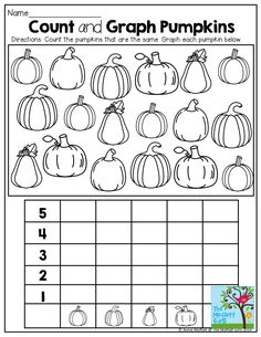 a printable worksheet for counting pumpkins