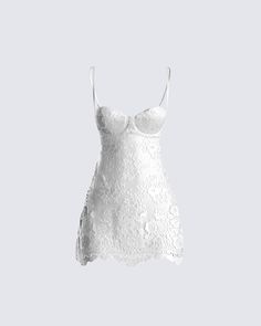 It's fun being the one they can't stop dreaming about 😊 Stay on their minds but out of their league in this white lace mini dress. Featuring a lace overlay, this fully lined dress is complete with underwire bust cups, and adjustable straps for a chic, and classy look 🤍 White Corset Dress, White Lace Mini Dress, Chain Dress, Lace White Dress, Lace Mini Dress, Lookbook Outfits, How To Look Classy, White Mini Dress, Fancy Dresses