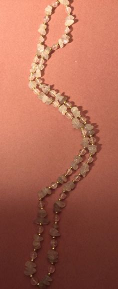 ONE Rose Quartz/Agate/Gold tone ball, TWO RoseQuartz/Agate/White Crystal Pearl/Gold tone ball opera necklace; the length is around 32-34 " Opera Necklace, Forest Hills, One Rose, White Crystal, Crystal Pearls, Quartz Rose, Chain Styles, How To Make Beads, Rose Quartz