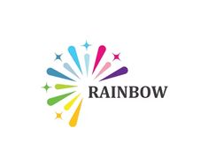 rainbow logo with stars on it