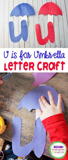 the letter u is for umbrella craft made from construction paper and cut out with scissors