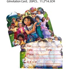 the princess and the frog birthday party invitation card, with an image of disney characters on it