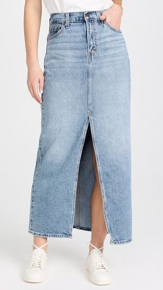 Levi's Ankle Column Skirt | Shopbop Ankle Skirt, Skirt Jeans, Column Skirt, Jean Skirt, Chloe, Levi's, Maxi Skirt, New Arrivals, Skirt