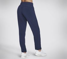 Just Slip-in to our new Skechers Slip-ins GO WALK Uptown Pant. Featuring breathable SKECHWEAVE fabric, our pull-on stretch waistband combined with an adjustable draw cord allows you to personalize your fit for all day comfort. | Skechers Women's Slip-ins GO WALK Commuter Pant | SKECHWEAVE is a lightweight high-performing fabric that is breathable, moisture-wicking, quick-drying, and wrinkle-resistant for all-day comfort | Soft cotton-like hand feel and matte finish | Straight leg silhouette | 88 Jen Stark, Skechers Slip On, Alaskan Cruise, Navy Fashion, Skechers Women, Pull On Pants, Bottoms Pants, Fashion Pants, Style Guides