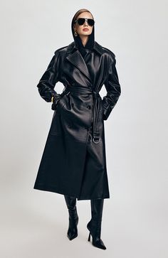 Leather Coats Women, Loafer Outfits, Style Oversize, Trench Coat Outfit, Work Fits, Weather Outfits, Black Leather Coat, Mango Outlet, Master Piece