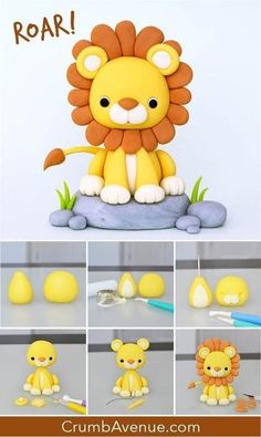 the instructions for making a lion cake topper