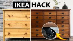 an old dresser has been turned into a unique piece of furniture with the word ikea hack