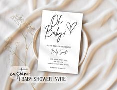 a baby shower is shown with the word oh baby written on it