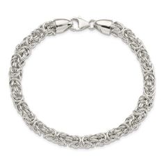 Introducing our exquisite 925 sterling silver Byzantine 8.5 inch chain bracelet, perfect for both him and her. This stunning bracelet combines the elegance of sterling silver with the intricate Byzantine chain design, creating a timeless piece that will elevate any outfit. Crafted with precision and attention to detail, this bracelet is a true work of art. The 8.5 inch length ensures a comfortable fit for both men and women, making it a versatile accessory for any occasion. Whether you're looking for a bracelet for her or for him, this piece is sure to impress. Made from high-quality sterling silver, this bracelet is not only beautiful but also durable, ensuring that it will last for years to come. The silver chain adds a touch of sophistication, making it a must-have for any jewelry colle Byzantine Style Silver Chain Jewelry Gift, Sterling Silver Byzantine Jewelry With Silver Chain, Byzantine Hallmarked Sterling Silver Jewelry, Adjustable Sterling Silver Chain Bracelet, Tarnish Resistant, Nickel-free Sterling Silver Chain Link Bracelet, Byzantine Chain, Bracelet For Her, Chain Design, The 8