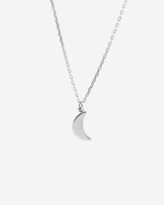 Sleek polished horn in the shape of a crescent moon swings from a classic chain. Handcrafted in solid 925 sterling silver. This dreamy necklace will add a little touch of celestial to every outfit. ___________________________________ D E T A I L S :▪ Pendant Hight - 13 mm▪ Solid 925 Sterling Silver Necklace▪ Hypoallergenic▪ Shipped from Berlin▪ Orders to the US - No Customs Fees Upon the Delivery___________________________________ Elegant Sterling Silver Crescent Charm Necklace, Sterling Silver Half Moon Necklace For Everyday, Everyday Sterling Silver Half Moon Necklace, Minimalist Half Moon Sterling Silver Charm Necklace, Minimalist Sterling Silver Half Moon Charm Necklace, Minimalist Silver Half Moon Necklace, Moon Necklace Silver, Silver Moon, Crescent Moon