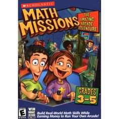 the game cover for the video game math mission, which features two children and an adult