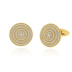 Universum Pave Cufflinks Cufflinks Sagesse Diamond Cufflinks, Diamond Cufflink, Concentric Circles, Gold Cufflinks, Single Stone, Men's Jewelry, Pave Diamonds, White Diamond, Diamond White