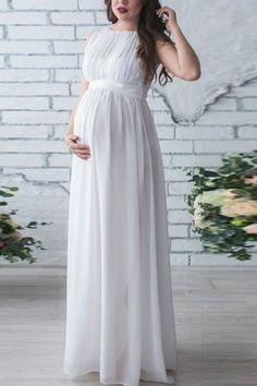 Cheap Solid Chiffon Sleeveless Maternity Maxi Dress – Glamix Maternity Elegant Maternity Dresses, Chiffon Maternity Dress, Maternity Long Dress, Maternity Dresses For Photoshoot, Maternity Maxi, Photoshoot Dress, Maternity Gowns, Pregnancy Maxi Dress, Chiffon Maxi Dress