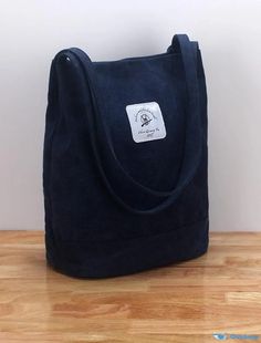 OrcaJump - Womens Canvas Work Bag, Solid Color Tote for Office, Career, and Daily Use - Black Carbon, Dark Blue, and Be Blue Canvas Bucket Bag For Daily Use, Blue Canvas Bucket Bag, Blue Cotton Bucket Shoulder Bag, Casual Navy Shoulder Bag With Double Handle, Navy Large Capacity Shoulder Bag For School, Trendy Navy Bag For Daily Use, Trendy Navy Bags For Daily Use, Trendy Navy Shoulder Bag For Daily Use, Casual Navy Bags With Double Handle