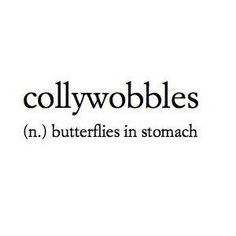 the words collyobbles are written in black and white, with an image of a