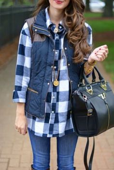 How to wear puffer vests | Just Trendy Girls Southern Curls And Pearls, Fashion For Women Over 40, Preppy Look, Fashion Mode, Looks Style, Preppy Outfits, Puffer Vest, Winter Looks, Fall Winter Outfits