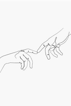 two hands reaching each other to touch something