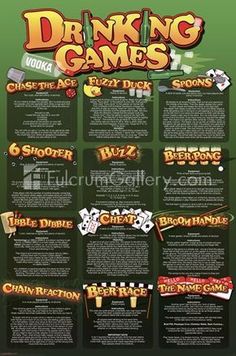 the menu for drinking games is shown