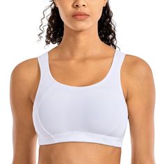 PRICES MAY VARY. Dedicated to athletic support, ensuring peak performance during high-impact sports such as running, cycling, and boxing. Lightly molded cup provides great support and minimize bounce. Double hook & eye back closures are easy on and off with more security. Wide bottom band without wire keeps your girls in place. The quick-drying and comfy fabric, comfortable enough for all-day or daily wear. This bra is intended to provide mid-high level support.
 Wide bottom band without wire de High Impact Sports Bras, Plus Size Bras, Running Bra, Bra Size Charts, High Impact Sports Bra, Plus Size Bra, Underwire Bra, Sports Bras, Running Women