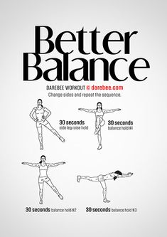 the poster shows how to do better balance with different poses and body shapes for each individual