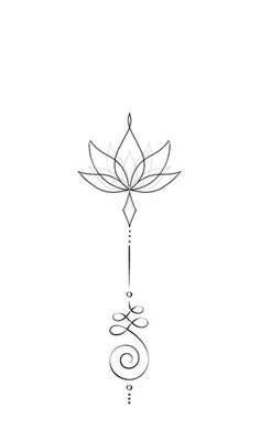 a line drawing of a lotus flower with the letter s on it's side