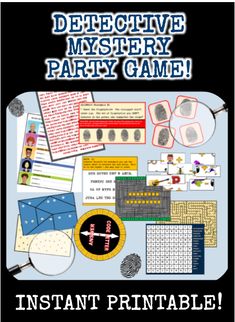 an interactive mystery party game for kids to play on the internet or in printables