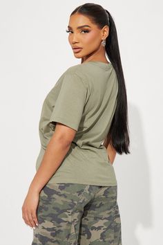 Available In Black, White, Olive, Mocha, And Red. V-Neck Short Sleeve Stretch 51% Cotton 49% Modal Imported | Ava V-Neck Tee Shirt in Olive Green size XS by Fashion Nova Casual V-neck Top With Relaxed Fit, Trendy Cotton V-neck Shirt, Cotton V-neck Top For Loungewear, Green Relaxed Fit V-neck Top, Basic V-neck Summer Shirt, Green V-neck Casual Top, Casual Green V-neck Top, Casual Cotton V-neck Top For Loungewear, Green Relaxed Fit V-neck T-shirt