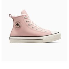 Brand New Winter Converse Sneakers With Vulcanized Sole, Trendy Pink Winter Sneakers, Pink Leather Converse, Chuck Taylor All Star Lift, Baby Converse, Converse Red, All Star Shoes, Girls Converse, All Stars Converse