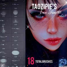 the face brushes are designed to look like an alien girl