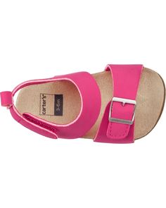 Pink Baby Buckle Faux Cork Sandals | carters.com Non-slip Adjustable Open Toe Sandals, Adjustable Non-slip Open Toe Sandals, Cute Summer Sandals With Rubber Sole, Cute Adjustable Non-slip Sandals, Spring Playtime Sandals With Rubber Sole, Cute Adjustable Slide Sandals, Cute Adjustable Closed Toe Sandals, Cute Sandals With Soft Sole And Open Toe, Pink Adjustable Slide Sandals