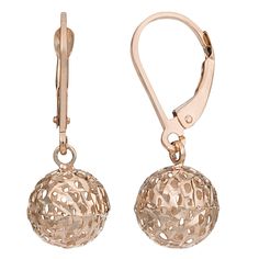 PRICES MAY VARY. CRAFTED OF GENUINE 10K ROSE GOLD Showcases a filigree ball drop design that shimmers and shines due to its high polished finish Simple, elegant, fashionable pair of gold earrings that will complete any attire and match other rose gold jewelry such as necklaces and bracelet The gold ball drop approximately measures 9.5 millimeters in diameter, and these drop earrings secures with a lever back closure GIFT GIVING READY. An elegant black packaging house this beautiful gold jewelry Relationship Necklaces, Antique Gold Jewelry, Hot Jewelry, Ball Earrings, Womens Jewelry, Beaded Drop Earrings, Leverback Earrings, Gold Filigree, Rose Gold Jewelry