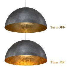 Introducing our Industrial Modern 1-Light Oversized Dome Pendant, a stunning piece inspired by the simplicity of kitchenware. The dome shape, with a matte black exterior and an antique brass interior adorned with gold leaf accents, creates a luxurious ambiance, especially when paired with warm light bulbs. The substantial metal construction provides a sense of weight and durability, and the unique oversized 23.6in wide bowl design adds a touch of grandeur to any space. Illuminate your dining are Oversized Dome Pendant Light, Shades Of Light Urban Dome Pendant, Black Dome Pendant Light Kitchen Islands, Black Dome Light Fixture, Modern Kitchen Pendants, Industrial Dome Pendant Light, Modern Industrial Kitchen, Wide Bowl, Industrial Kitchen Lighting