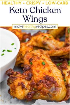 healthy crispy low - carb keto chicken wings recipe