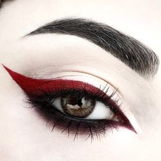 Red Eye Makeup, Halloween Tattoo, Alternative Makeup, Red Makeup