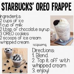 a recipe for starbuck's oreo frappe