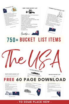 the ultimate guide to bucket list items in the usa with free 50 page printables