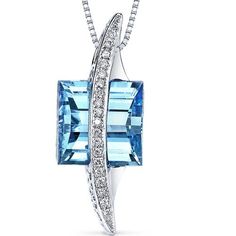 Swiss Blue Topaz Pendant 14 Karat White Gold Trillion 7 cts P8500 top Jewelry Questions, Blue Topaz Gemstone, Blue Topaz Pendant, Swiss Blue Topaz, Blue Skies, Diamond Pendant Necklace, Triangle Shape, Topaz Gemstone, Jewelry Gift Box