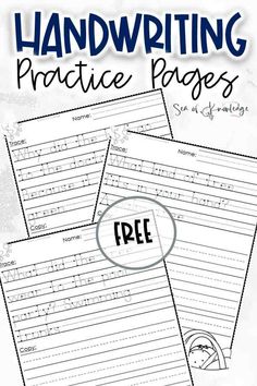 handwriting practice worksheets with free printables to help kids learn how to write