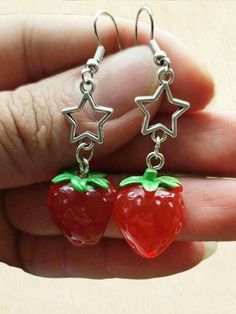 Spring Summer Decor, Red Strawberry, Watches Women Fashion, Pretty Jewellery, Star Earrings, Cute Earrings, Cute Jewelry