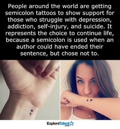 Semicolon Tattoo, Tattoo Designs And Meanings, Trendy Tattoos, Meaningful Tattoos, Faith In Humanity, Inspirational Tattoos, Cute Tattoos, The Words, I Tattoo