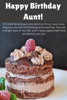 a piece of cake with chocolate frosting and raspberries on top is sitting on a plate