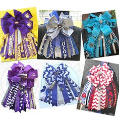 Homecoming Bows For Hair, Homecoming Mums For Little Kids, Small Mums For Homecoming, Bow Mums Homecoming, Homecoming Mums Ideas, Homecoming Mums Ideas Unique, School Spirit Crafts, Cheer Crafts