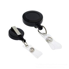 "FREE SHIPPING These Standard Belt Clip Badge Reels are much like our popular swivel clip badge reels however they are designed for those who simply want a non-swiveling belt clip attachment. They are the same high quality that we expect from our manufacturers. When selling your designs to your friends and co-workers only the best and most reliable supplies will do. Let our quality represent your creativity. We've stocked only the finest quality ID accessories since 2001. 25 Black Round Badge Re Adjustable Black Lanyards With Key Clip, Adjustable Black Lanyard With Key Clip, Adjustable Black Retractable Badge Holder, Black Adjustable Retractable Badge Holders, Crafting Supplies, Belt Clip, Star Work, Clear Vinyl, Id Holder