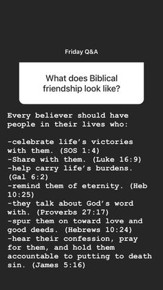 a text message that reads what does biblical friends look like?