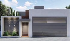 a modern house with an entry way leading to the front door and side entrance area