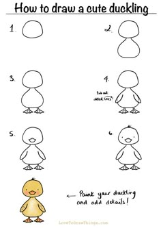 how to draw a cute duckling step by step drawing instructions for kids and adults