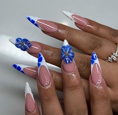 Nail Collection, Nail Blue, Colored Acrylic, Summery Nails, Girly Acrylic Nails, Board Inspiration